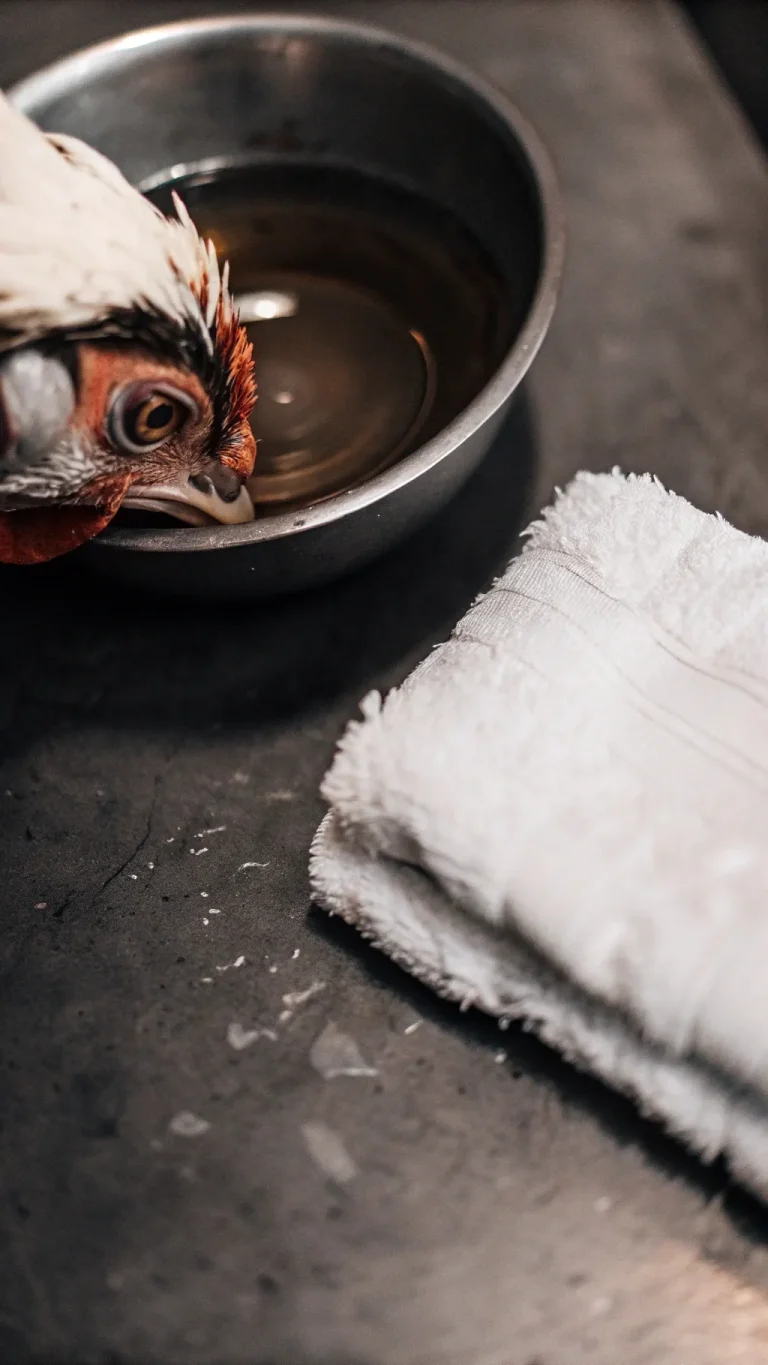 Home remedy care for a chicken with an eye infection