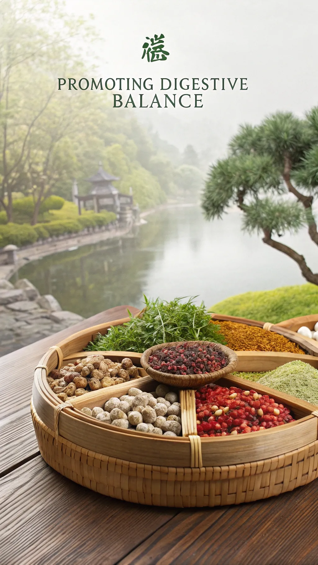 Chinese herbs promoting healthy digestion and gut health