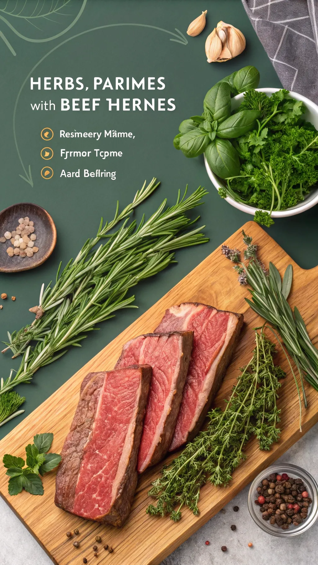 Herbs paired perfectly with beef and meat dishes