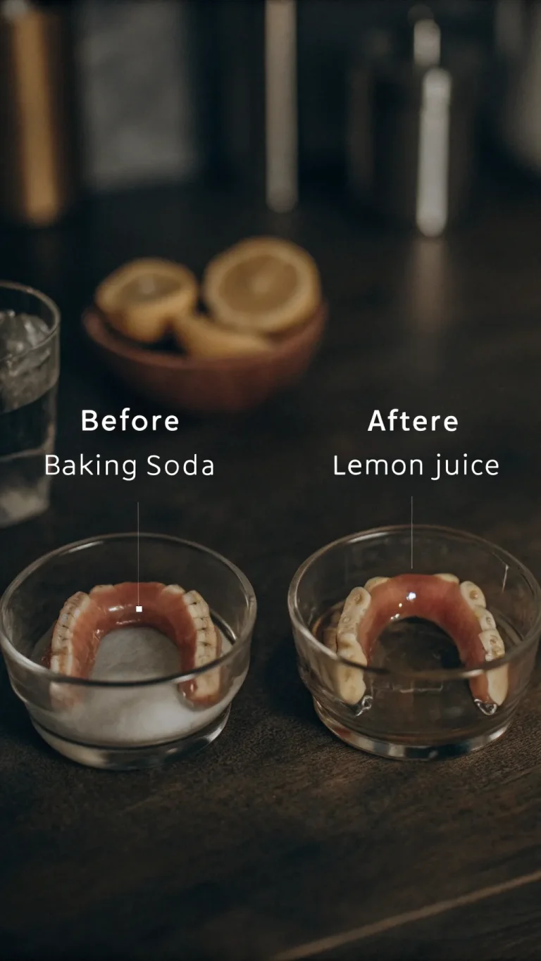 Home remedy for whitening dentures and brightening a smile