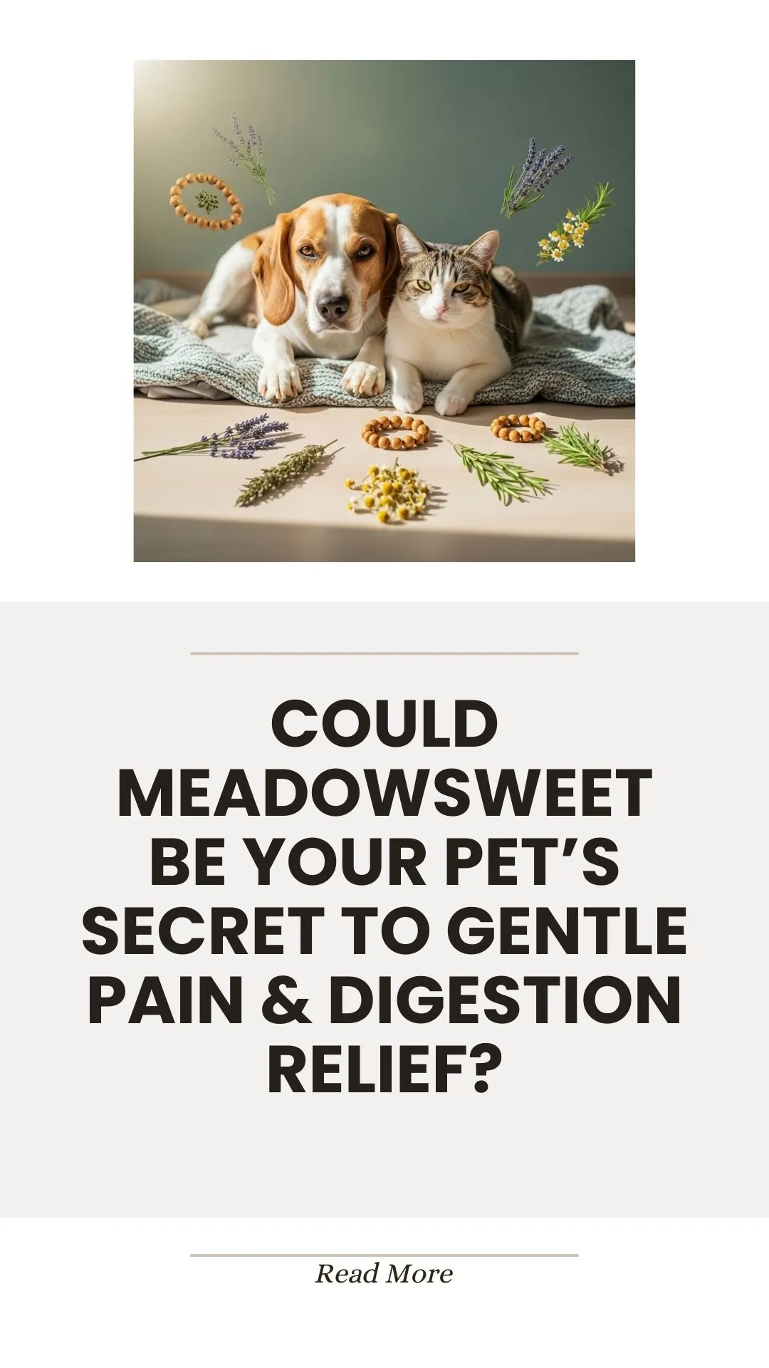 Meadowsweet herb for pet pain and digestion relief