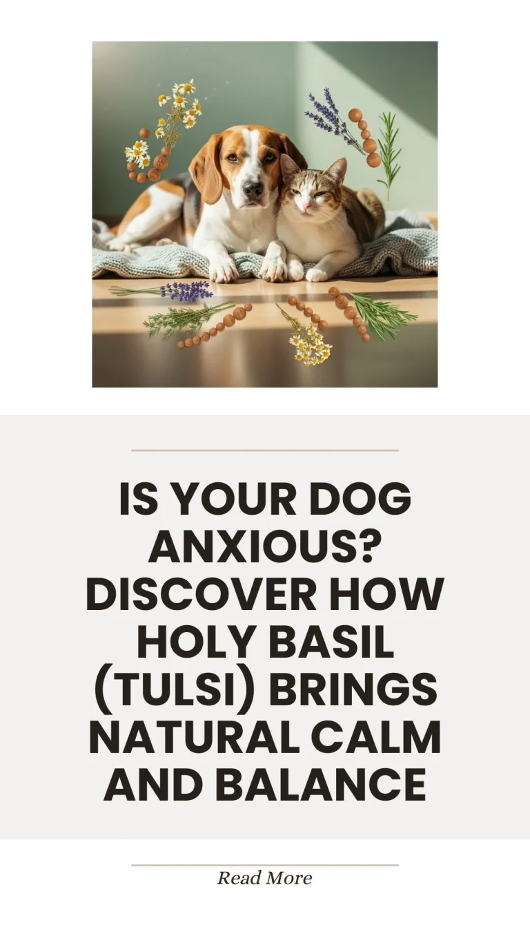 Holy basil (Tulsi) herb for calming anxious dogs