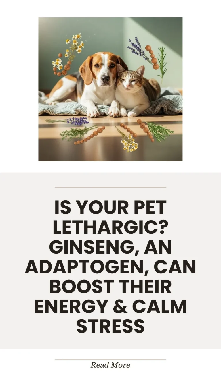 Ginseng adaptogen herb for boosting pet energy and calming stress