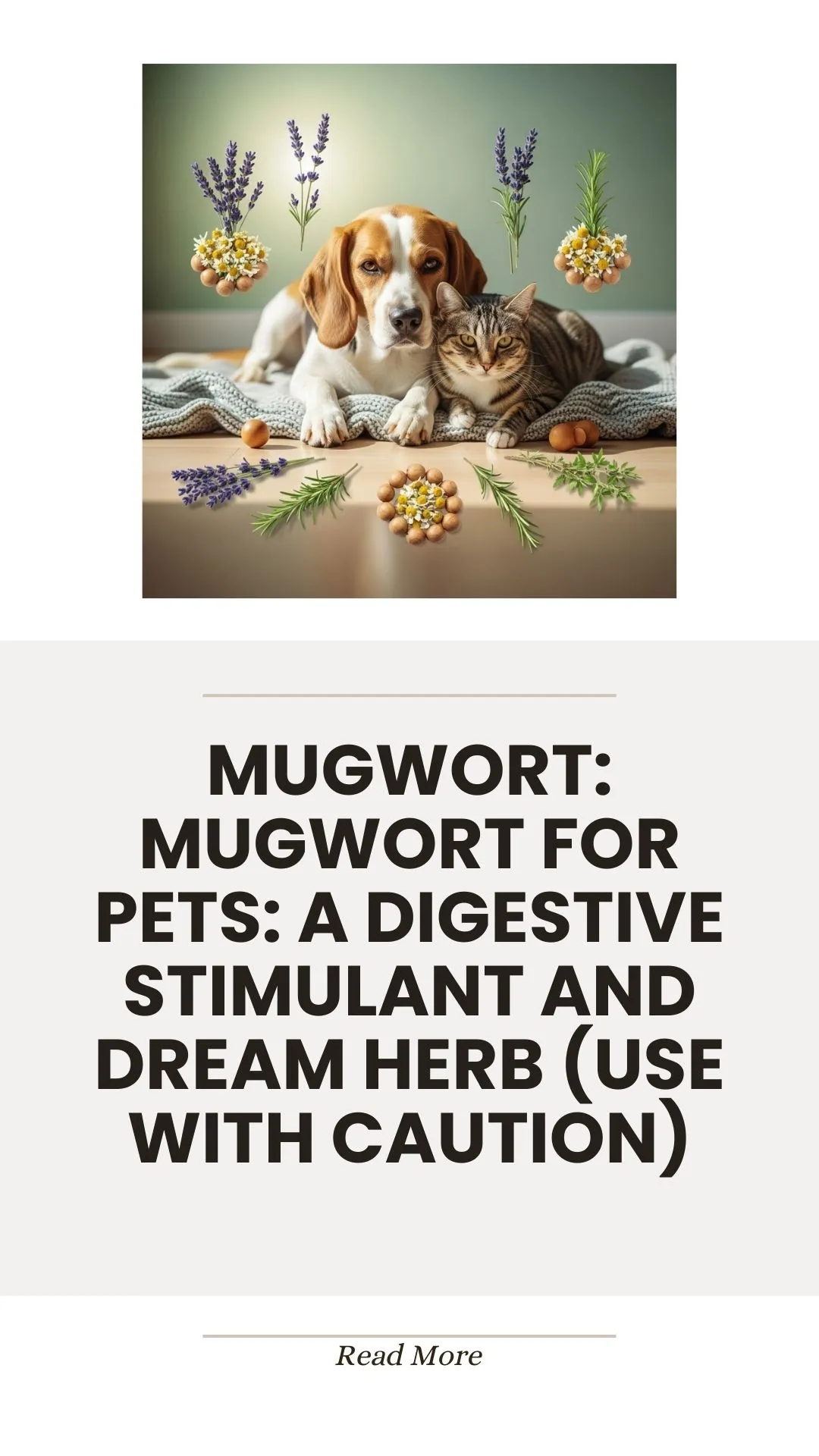 Mugwort herb as a digestive stimulant for pets, used with caution