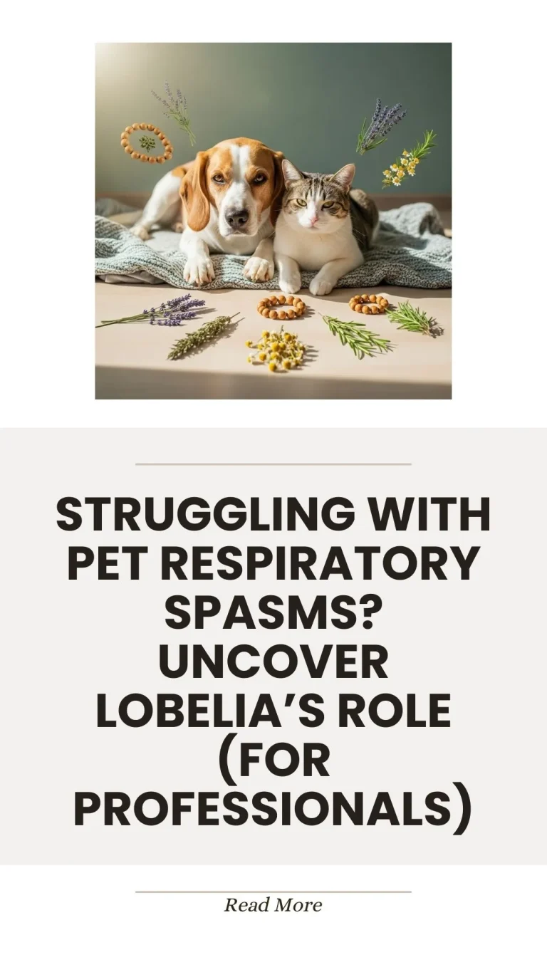 Lobelia herb's role in pet respiratory spasms, for professional use
