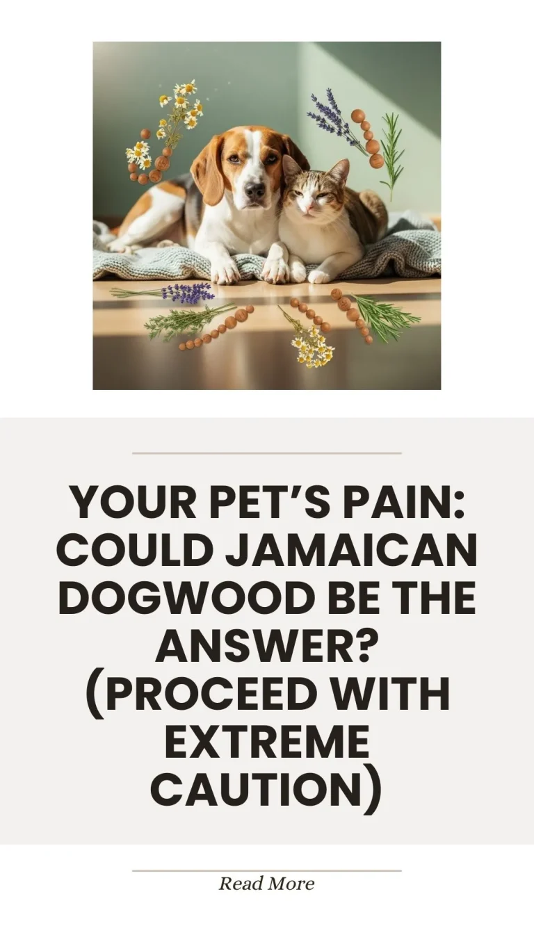Jamaican dogwood for pet pain, used with extreme caution
